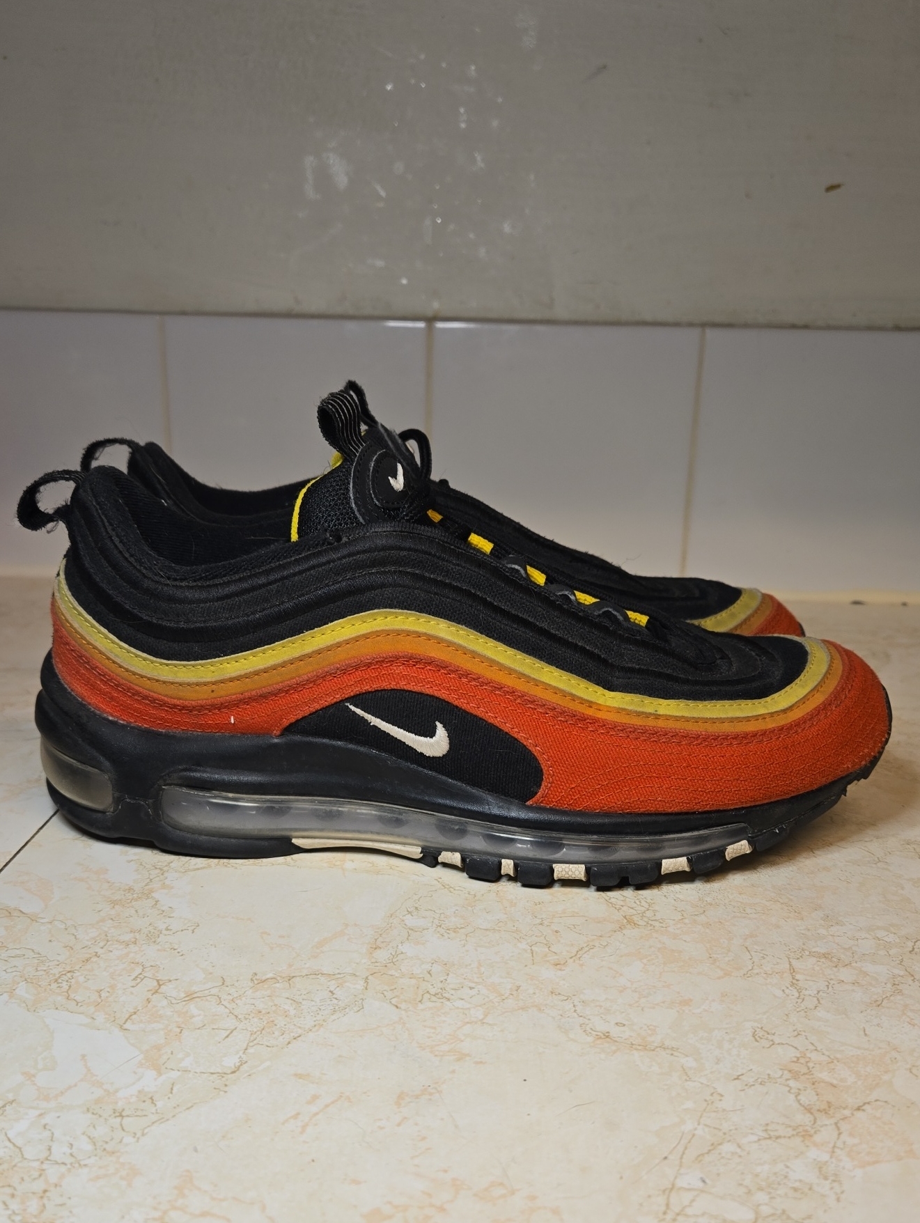 Nike Air Max 97 Hanshin Tigers Shoes Black, Red, Orange, Yellow & White